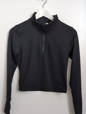 Paragon 1/4 Zip Cropped Pullover With Thumb Holes Size Medium